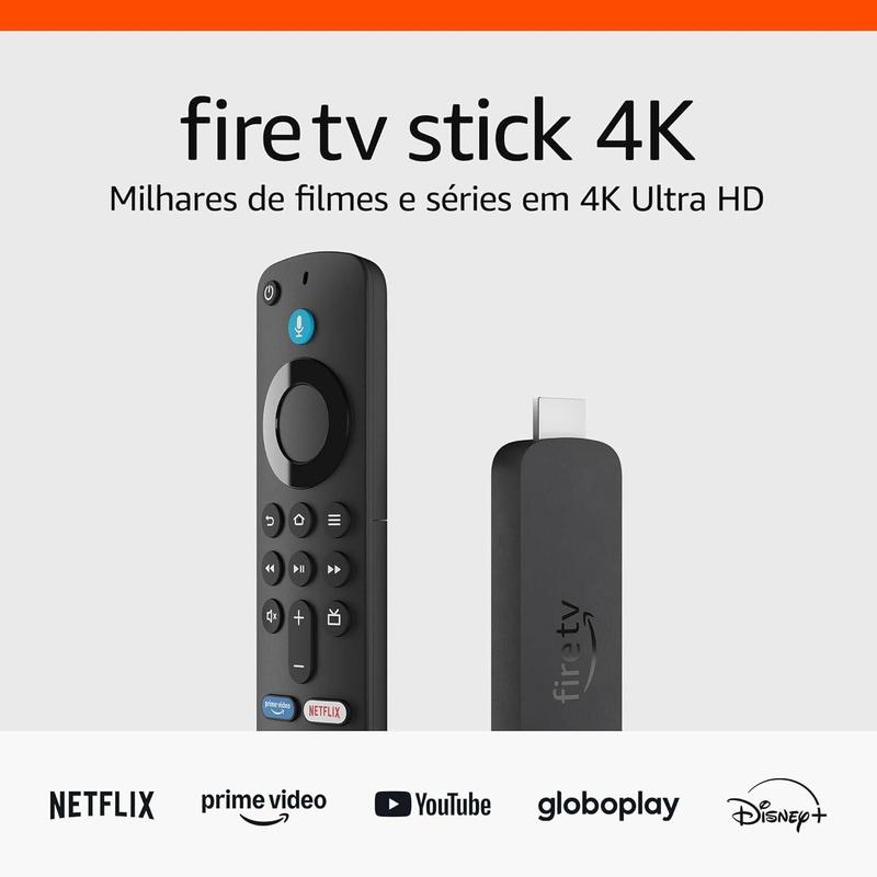 Fire TV Stick 4K Ultra HD Com Alexa Streaming HDMI, WiFi 6 8GB de